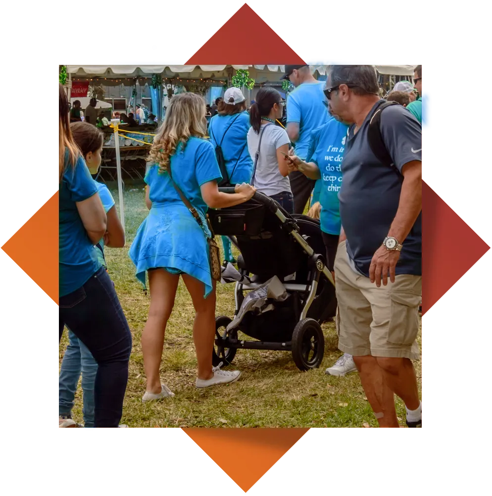 Photo of people in line at a community event